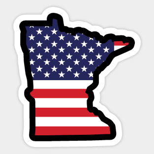 Minnesota State Shape Flag Background Sticker